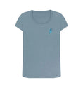 Load image into Gallery viewer, Blue leopard scoop neck tshirt - Trend Tonic
