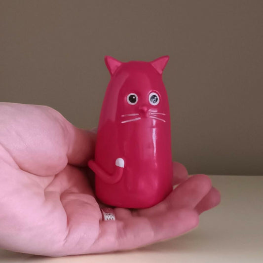 Berry Pink Cat Sculpture