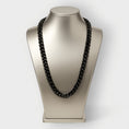 Load image into Gallery viewer, Cleopatra Black Aluminum Chain Necklace Single Tier Long
