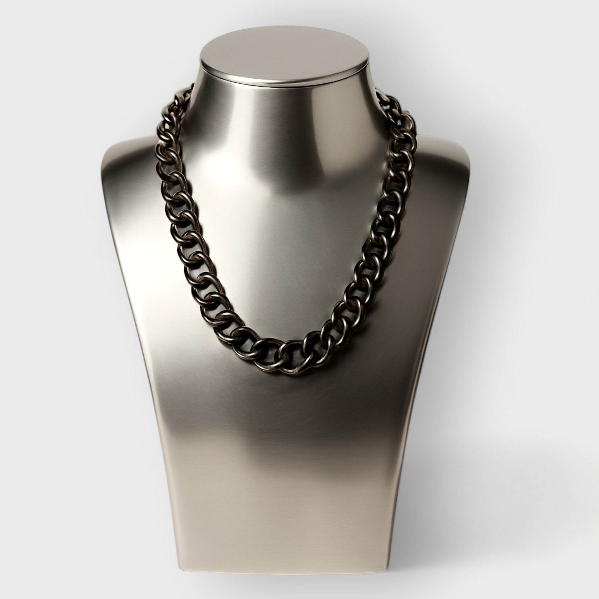 Cleopatra Black Aluminum Chain Necklace Single Short Tier