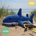 Load image into Gallery viewer, PDF Jumbo Shark Crochet Pattern, Shannon the Shark Crochet Pattern, Shark Amigurumi Pattern, Shark Crochet Jumbo Toy Pattern
