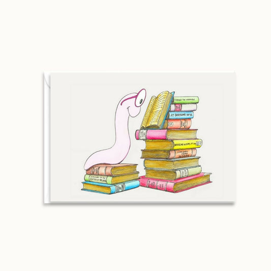 Bookworm Greetings Card