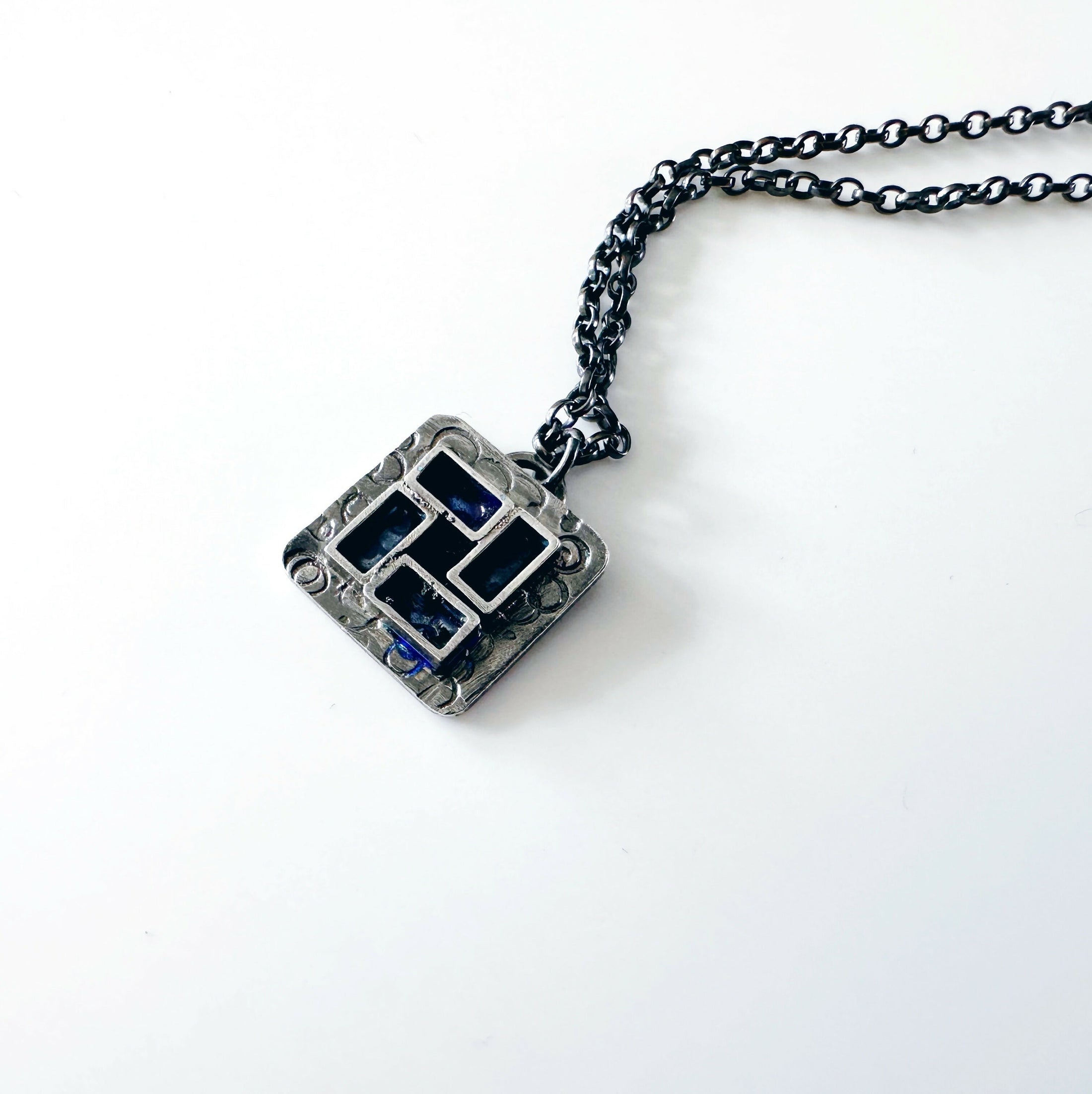 Square Enamel Block Pendant2 - MaisyPlum