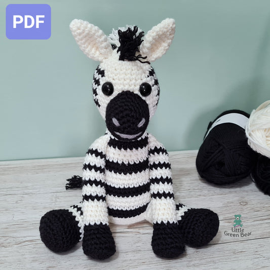 PDF Zebra Crochet Pattern, Zach the Zebra Crochet Pattern, Crochet Pattern, Zebra Amigurumi Pattern