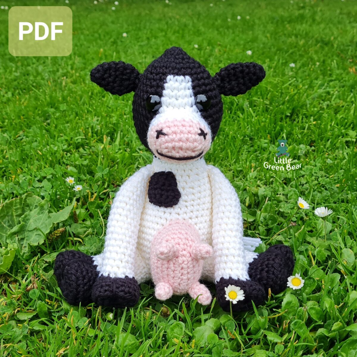 PDF Cow Crochet Pattern, Frannie the Friesian Cow Crochet Pattern, Crochet Pattern, Cow Amigurumi Pattern
