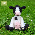 Load image into Gallery viewer, PDF Cow Crochet Pattern, Frannie the Friesian Cow Crochet Pattern, Crochet Pattern, Cow Amigurumi Pattern
