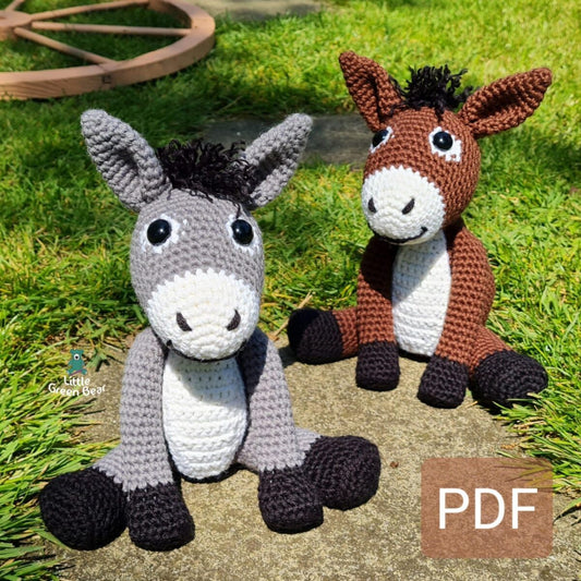 PDF Donkey Crochet Pattern, Dennis the Donkey Crochet Pattern, Crochet Pattern, Donkey Amigurumi Pattern