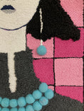 Load image into Gallery viewer, MariaRogers-TealNecklace-TextileArt-Closeup2
