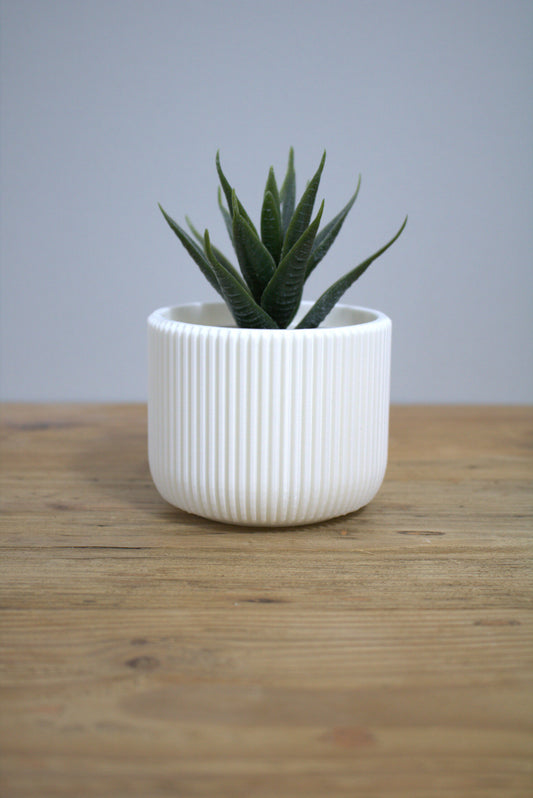 Modern Indoor Planter - 3D Printed - White