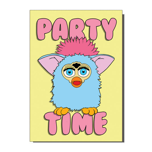 Party Time Furby Inspired Greetings Card