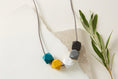 Load image into Gallery viewer, geometric-necklace-mustard-granite-teal-grey-5ec40f7e-scaled
