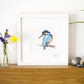 Load image into Gallery viewer, Inky Kingfisher Illustration Print

