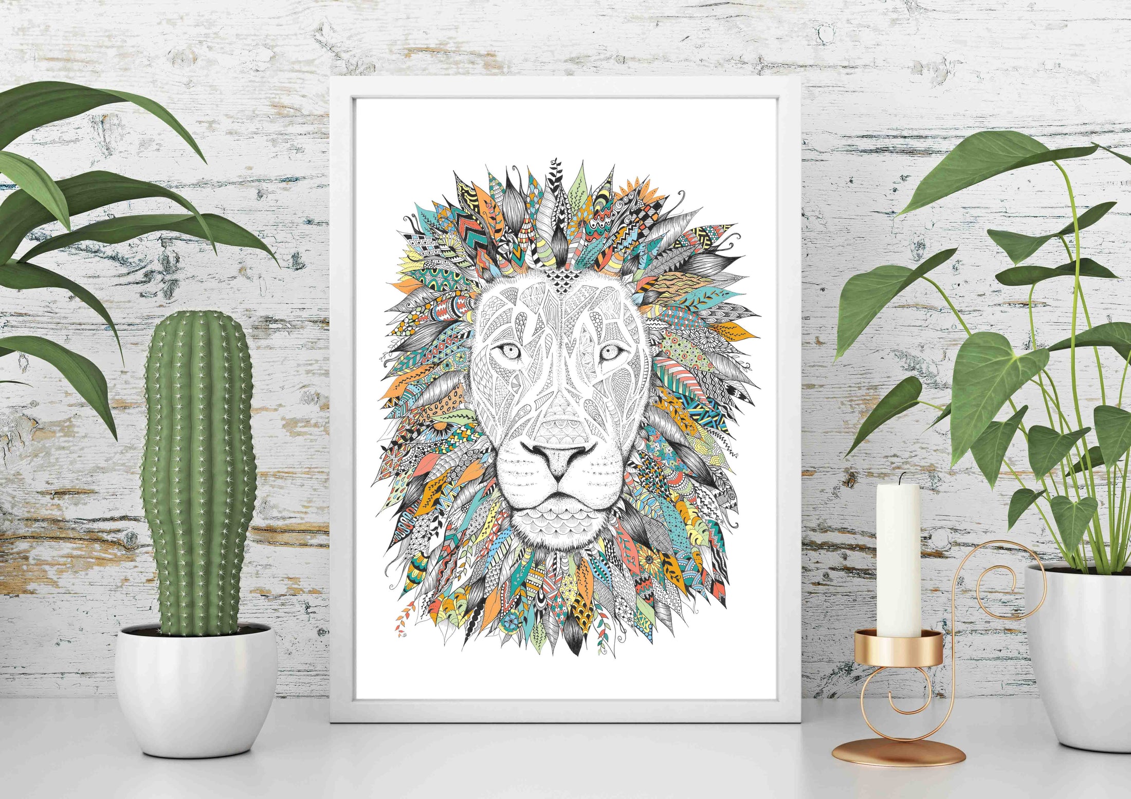 A4 Lion Art Print