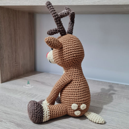 PDF Reindeer Crochet Pattern, Rudolph the Red Nosed Reindeer Crochet Pattern, Crochet Pattern, Reindeer Amigurumi Pattern, Christmas
