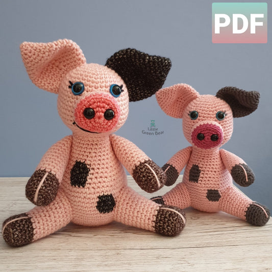 PDF Pig Crochet Pattern, Polly the Piglet Crochet Pattern, Crochet Pattern, Pig Amigurumi Pattern, Piglet