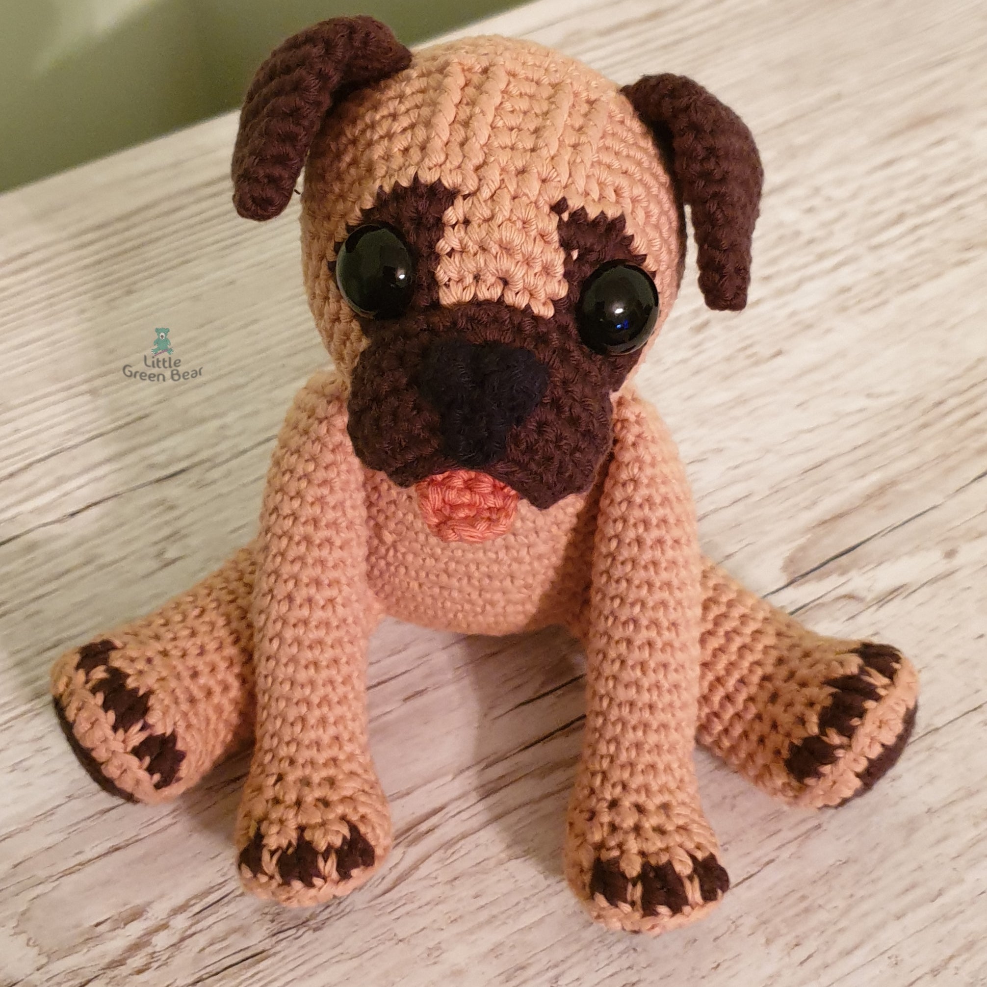 PDF Pug Crochet Pattern, Perry the Pug Crochet Pattern, Crochet Pattern, Dog Amigurumi Pattern