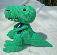 Load image into Gallery viewer, PDF T-Rex Crochet Pattern, Travis the T-Rex Crochet Pattern, Crochet Pattern, Dinosaur Amigurumi Pattern
