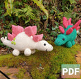 Load image into Gallery viewer, PDF Stegosaurus Crochet Pattern, Stan the Stegosaurus Crochet Pattern, Crochet Pattern, Dinosaur Amigurumi Pattern
