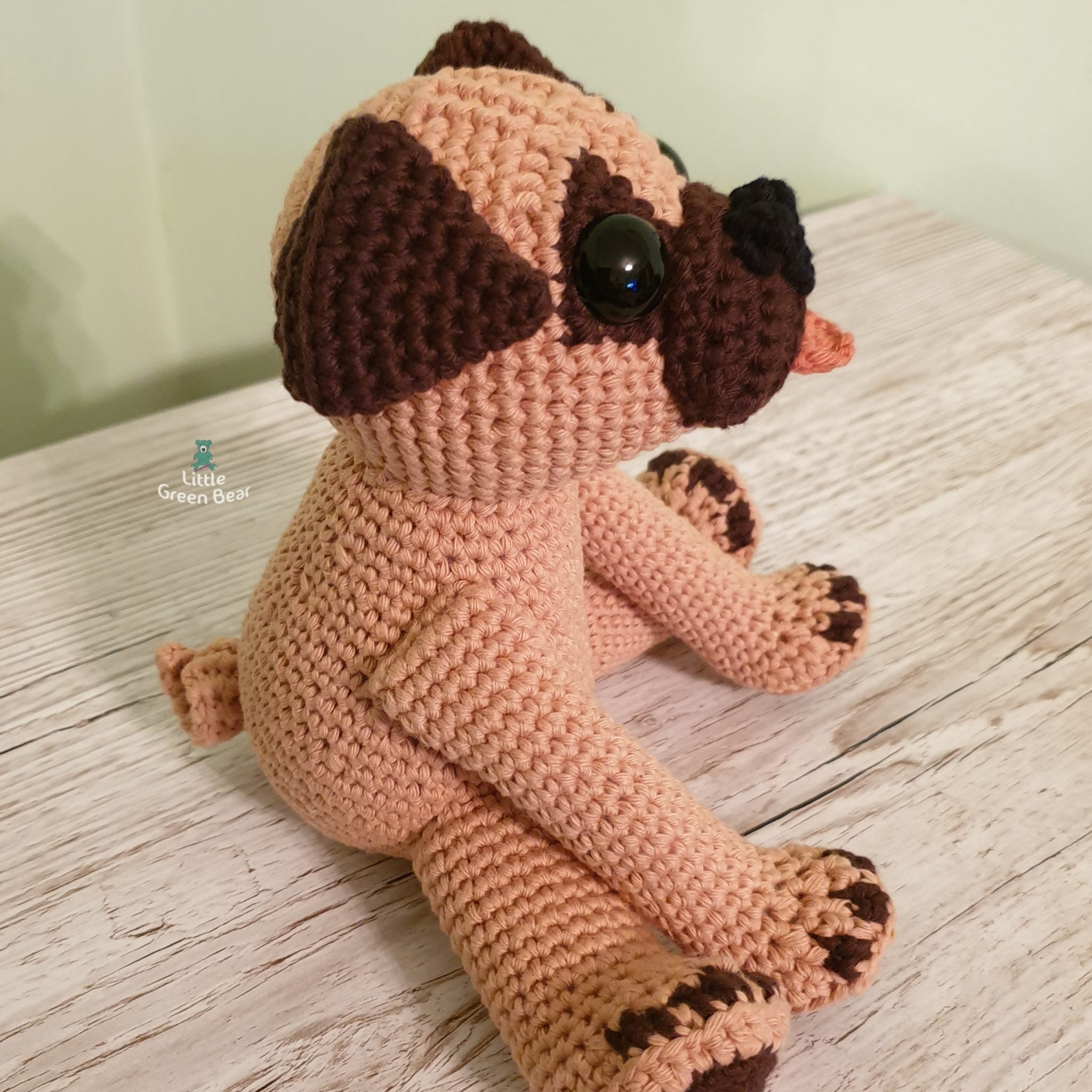 PDF Pug Crochet Pattern, Perry the Pug Crochet Pattern, Crochet Pattern, Dog Amigurumi Pattern