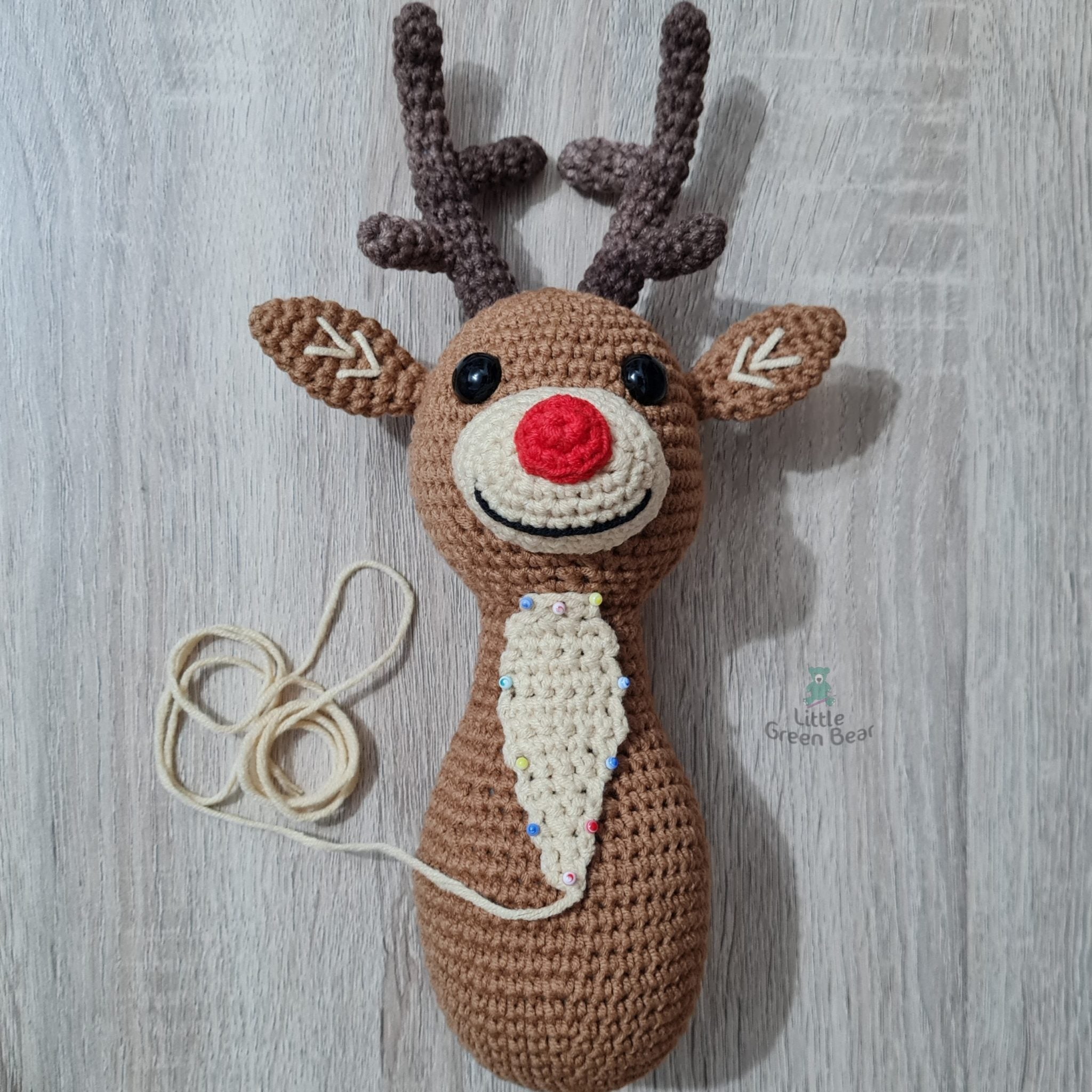 PDF Reindeer Crochet Pattern, Rudolph the Red Nosed Reindeer Crochet Pattern, Crochet Pattern, Reindeer Amigurumi Pattern, Christmas
