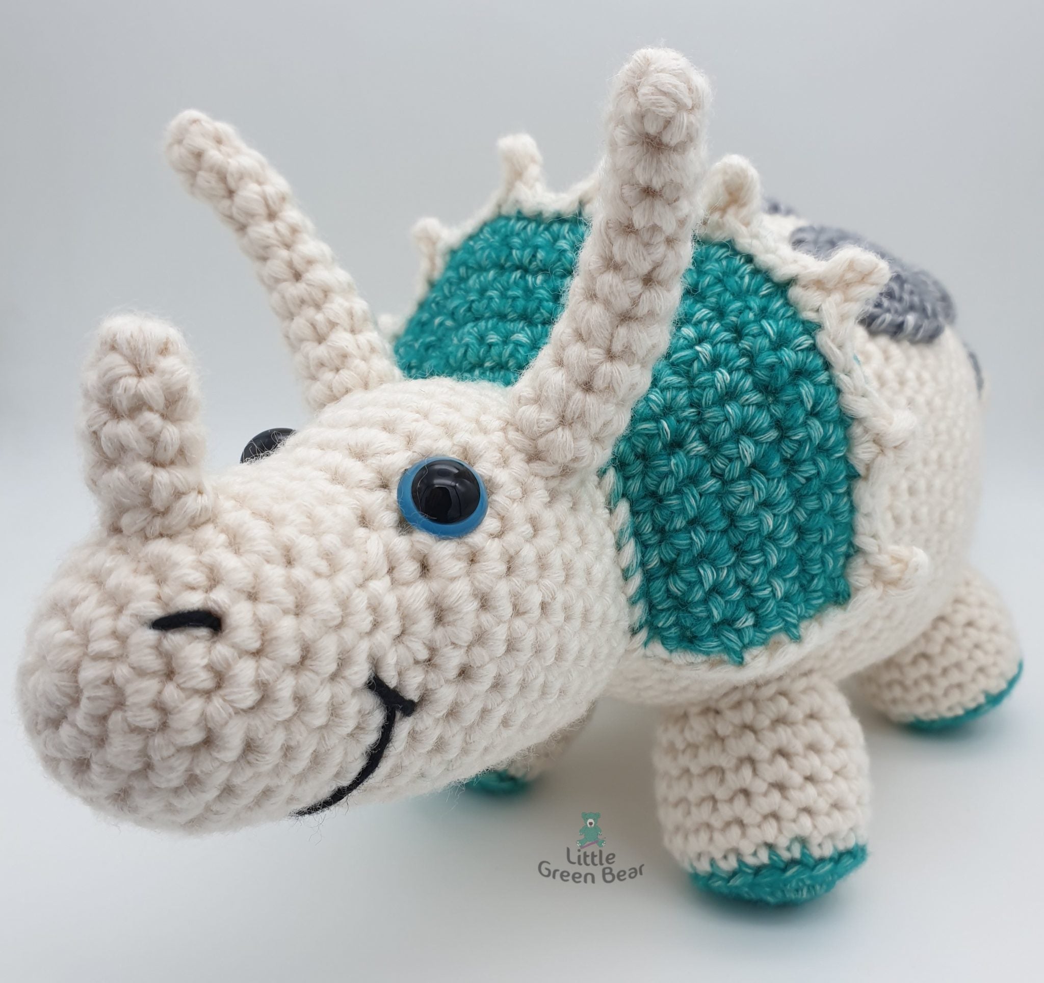 PDF Triceratops Crochet Pattern, Terry the Triceratops Crochet Pattern, Crochet Pattern, Dinosaur Amigurumi Pattern