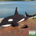 Load image into Gallery viewer, PDF Orca Crochet Pattern, Olwyn the Orca Crochet Pattern, Killer Whale Amigurumi Pattern, Orca Crochet Toy Pattern
