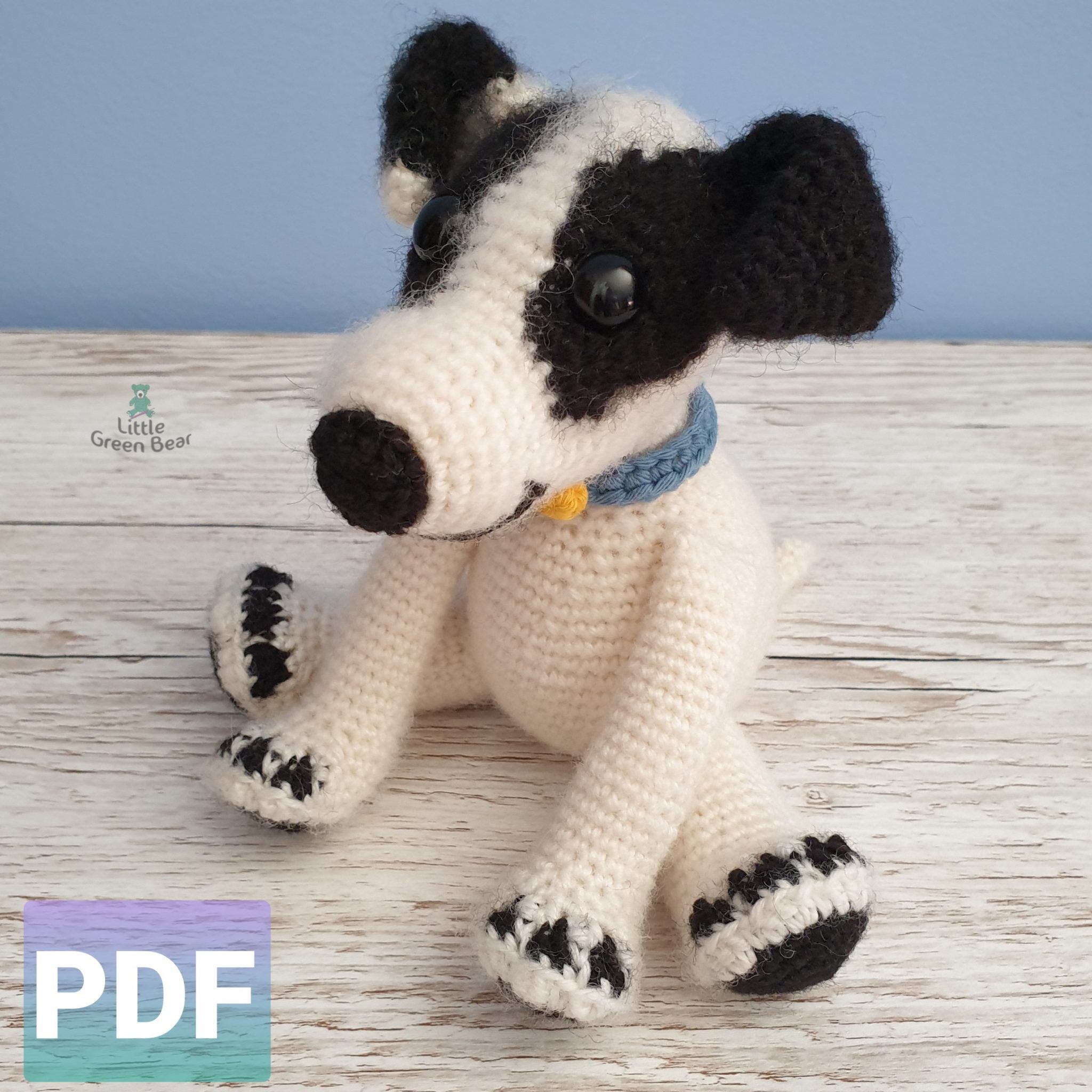 PDF Rough Haired Jack Russell Crochet Pattern, Reggie the Rough Haired Jack Russell Crochet Pattern, Crochet Pattern, Dog Amigurumi Pattern