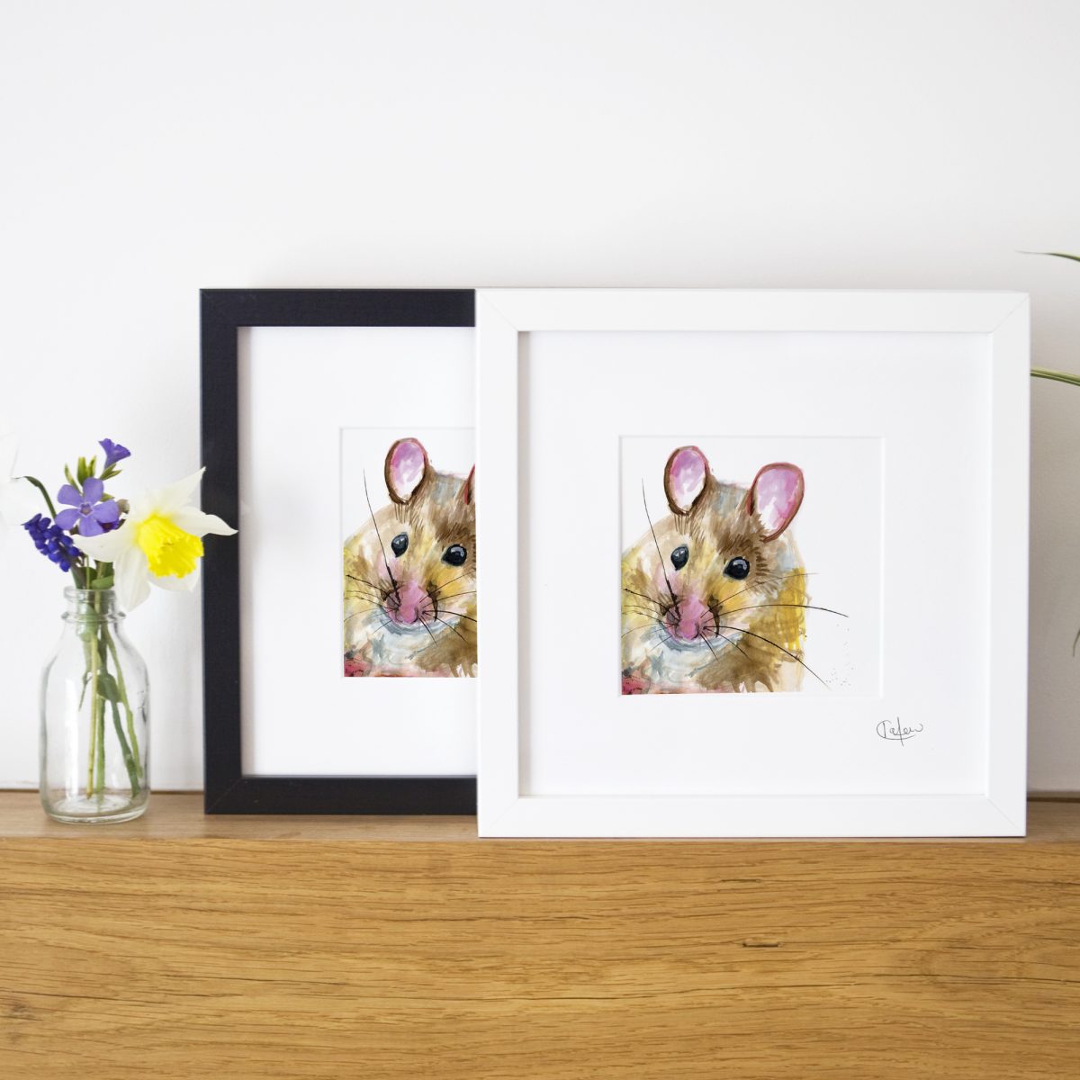 Inky Mouse Illustration Print
