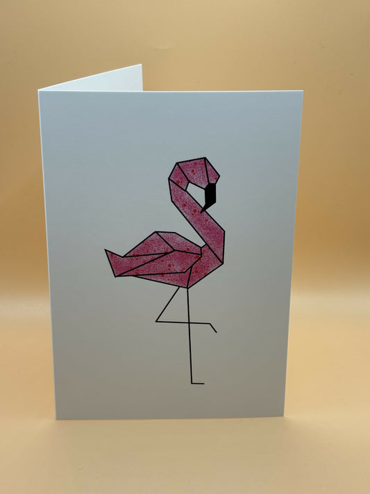 Origami Flamingo Card
