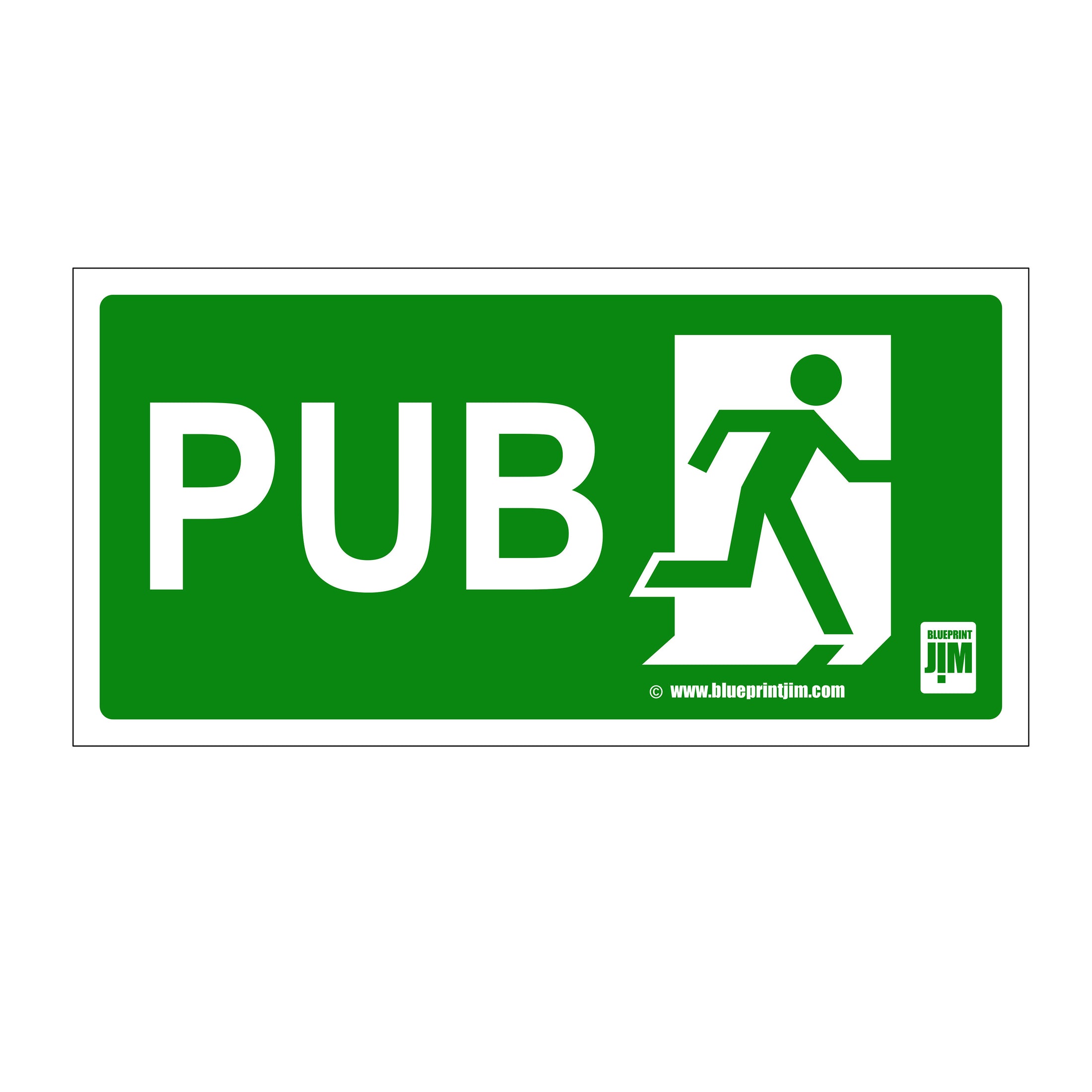 pub exit sign square