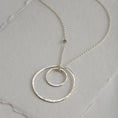 Load image into Gallery viewer, 240508_Double-Pebble-Hoop-Pendant-Silver-XL-Square-Oorla-Jewellery-002 1024
