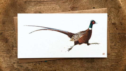 Running Pheasant Greetings Card