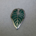 Load image into Gallery viewer, rubber plant leaf inspired vitreous glass enamel pendant
