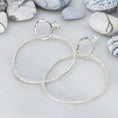 Load image into Gallery viewer, double pebble hoops xl  disc pebble hoop earrings w pebbles 1024
