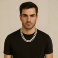 Load image into Gallery viewer, Cleopatra Silver Chunky Unisex Aluminium Chain Necklace Single Tier
