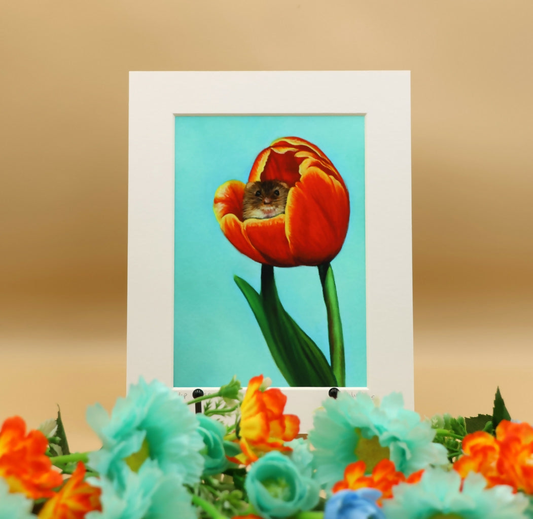 Mouse on a Tulip - Limited Edition Giclee Print