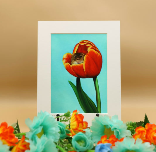 Mouse on a Tulip - Limited Edition Giclee Print