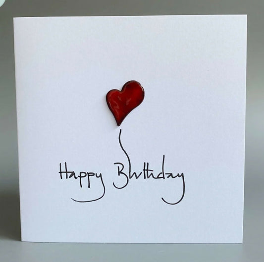 Birthday Card featuring an Enamel Heart