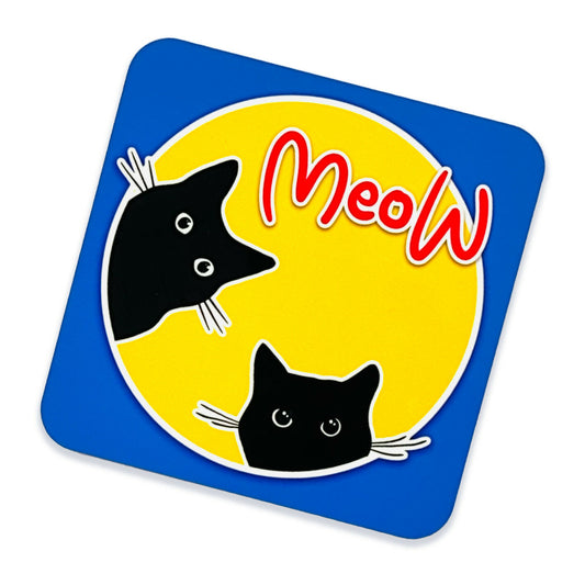 Black Cat Meow Drinks Coaster