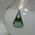 Load image into Gallery viewer, Vitreous enamel lotus flower pendant sterling silver
