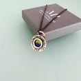 Load image into Gallery viewer, Circle Pendant with Blue Enamel - MaisyPlum
