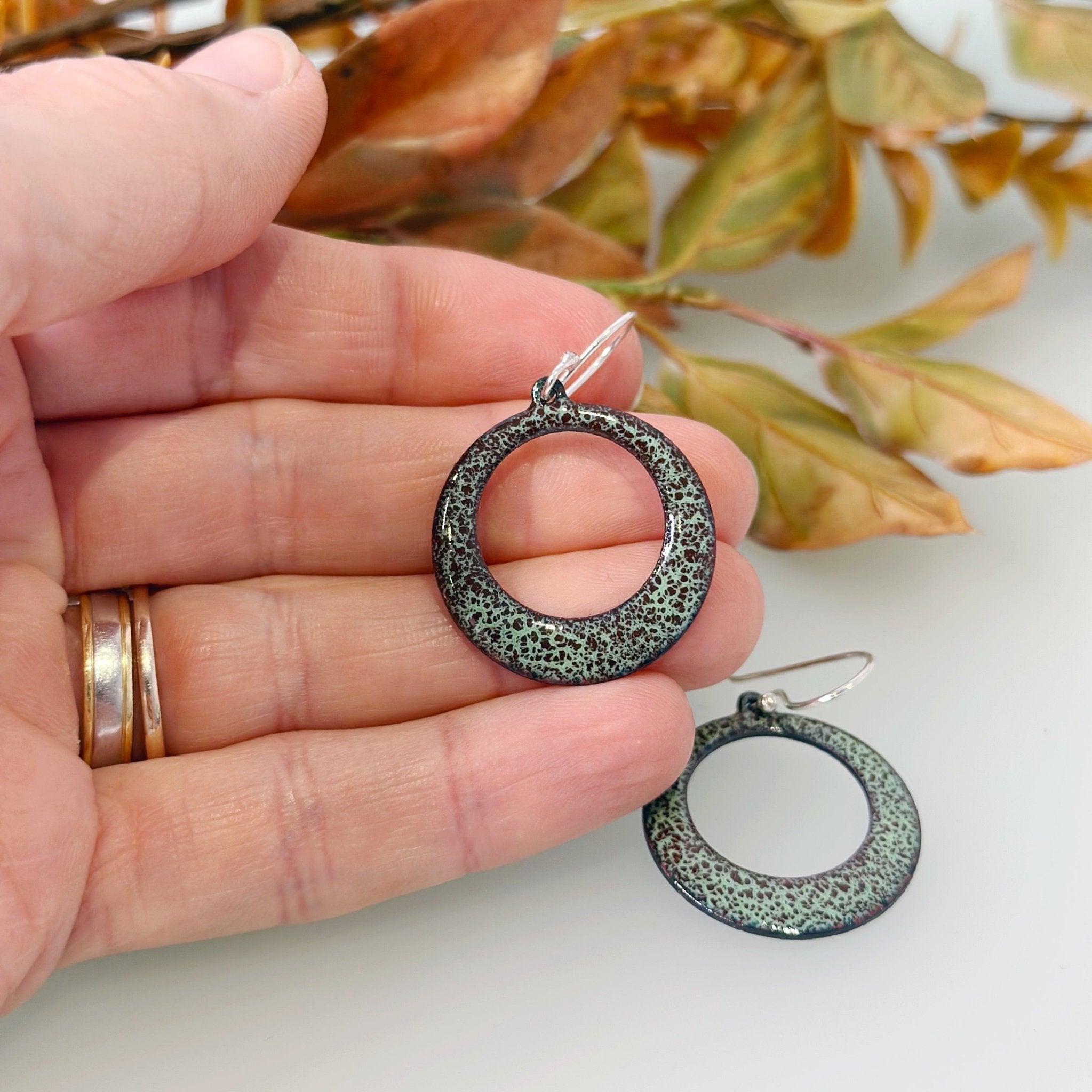 Crackle Enamel Hoop Earrings - MaisyPlum