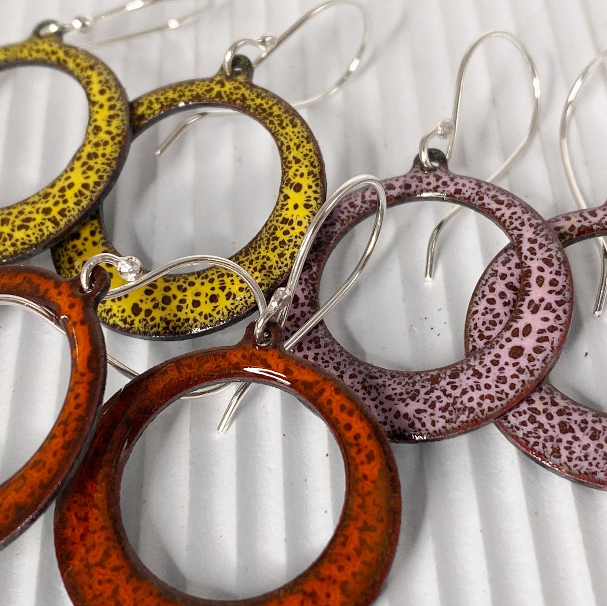 Crackle Enamel Hoop Earrings - MaisyPlum