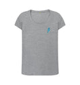 Load image into Gallery viewer, Athletic Grey Blue leopard scoop neck tshirt
