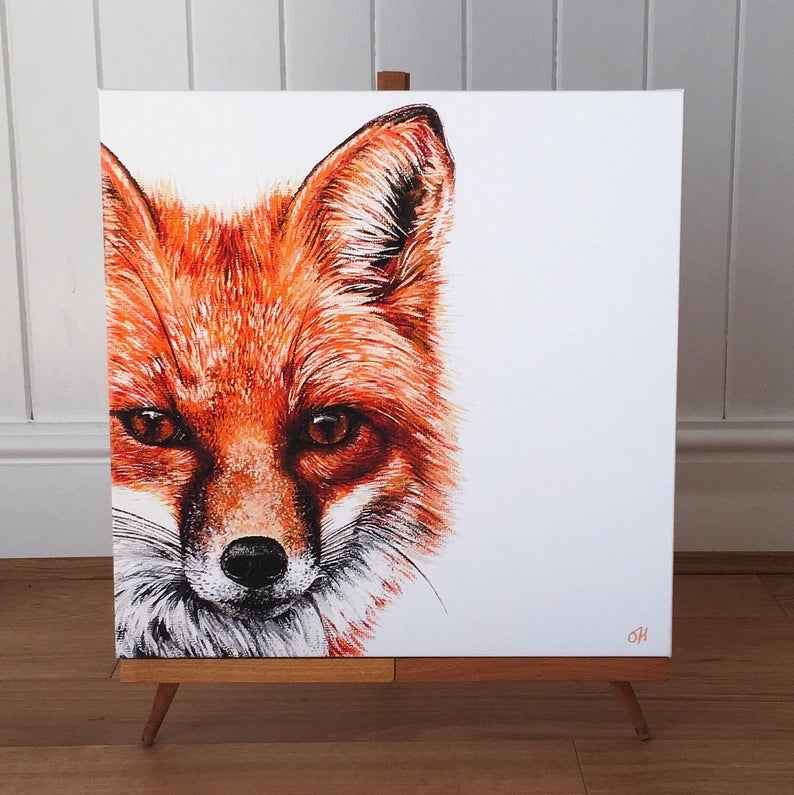 Fox - limited edition giclée canvas print