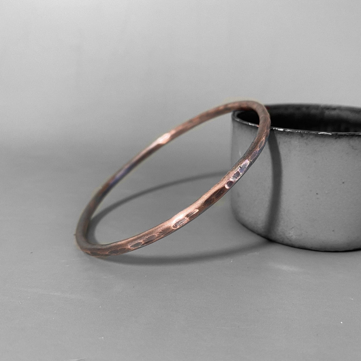 Hand Forged Copper Bangle, Hammered Bangle, Unisex Bracelet - MaisyPlum