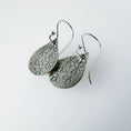 Load image into Gallery viewer, Hand Stamped Daisy Sterling Silver Teardrop Earrings - MaisyPlum
