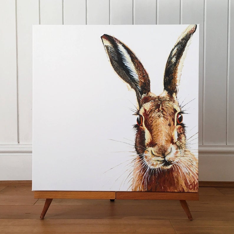 Hare - limited edition giclée canvas print