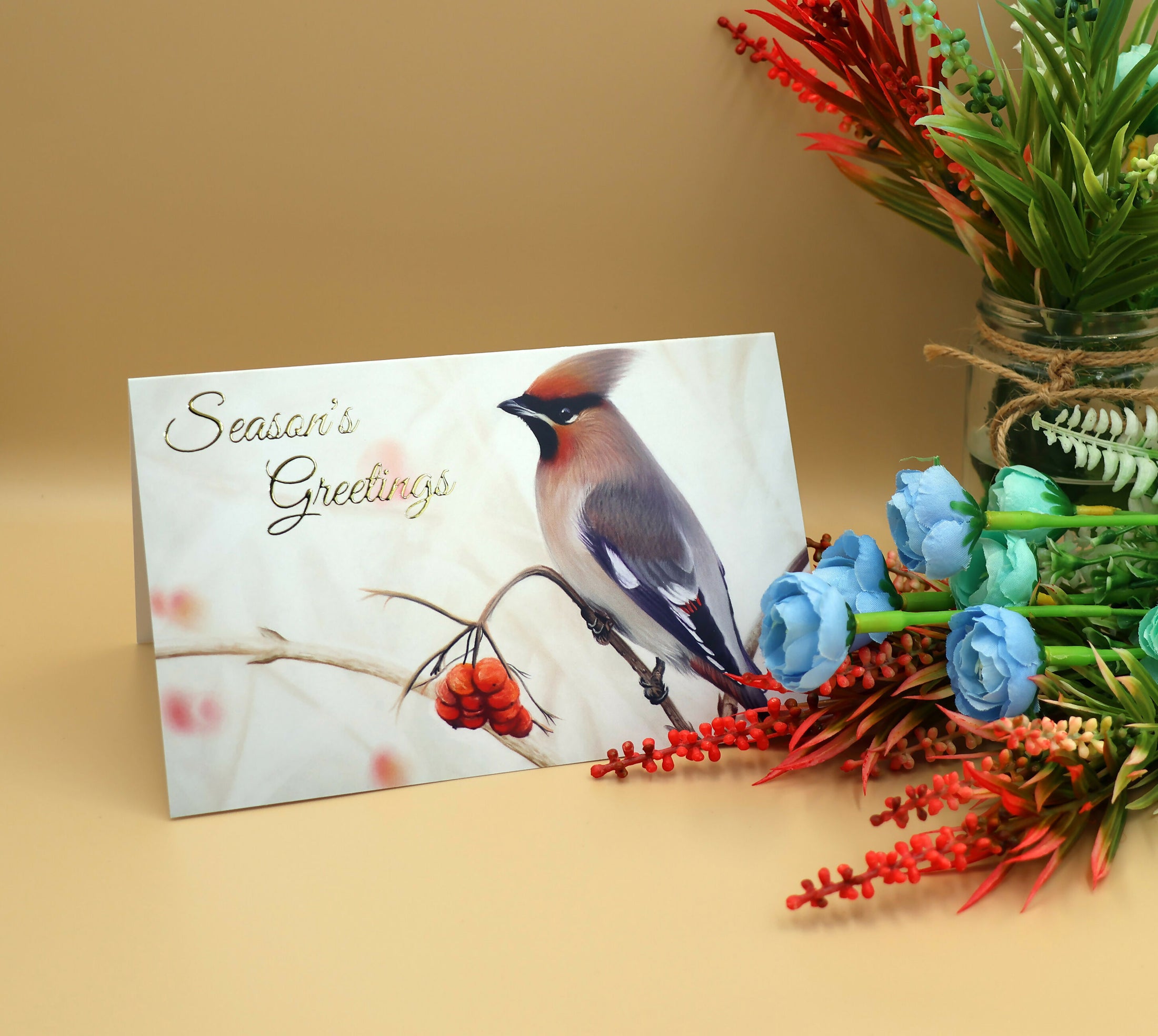 Waxwingchristmascard