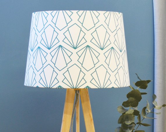 Turquoise Sunbeam Tapered Table And Floor Lampshade